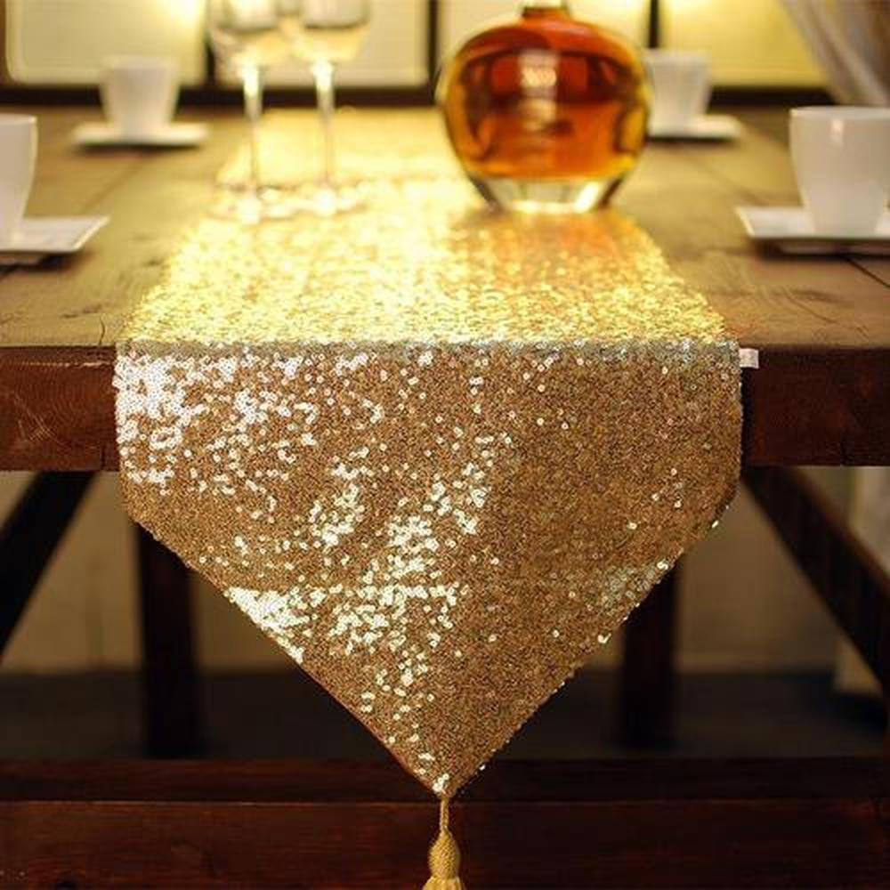 JYFLZQ Glitter Sequin Table Runner